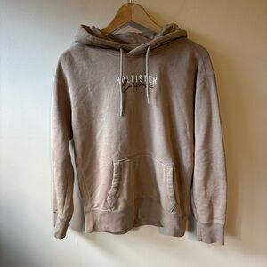 Hollister Tan Embroidered Hoodie